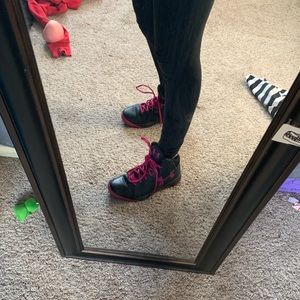 Under Armour pink and black basketball sneakers